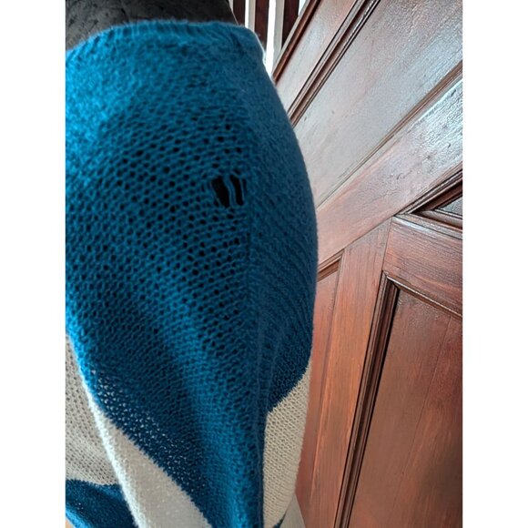 Loft Womens Blue & White Striped Knit Sweater Top S - Picture 5 of 6